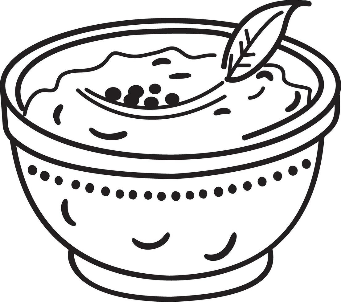 Cranberry sauce in a bowl icon in doodle style vector