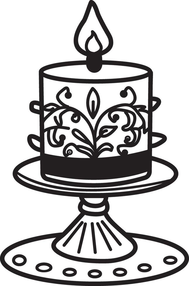 A hand drawn icon of a candelabra vector