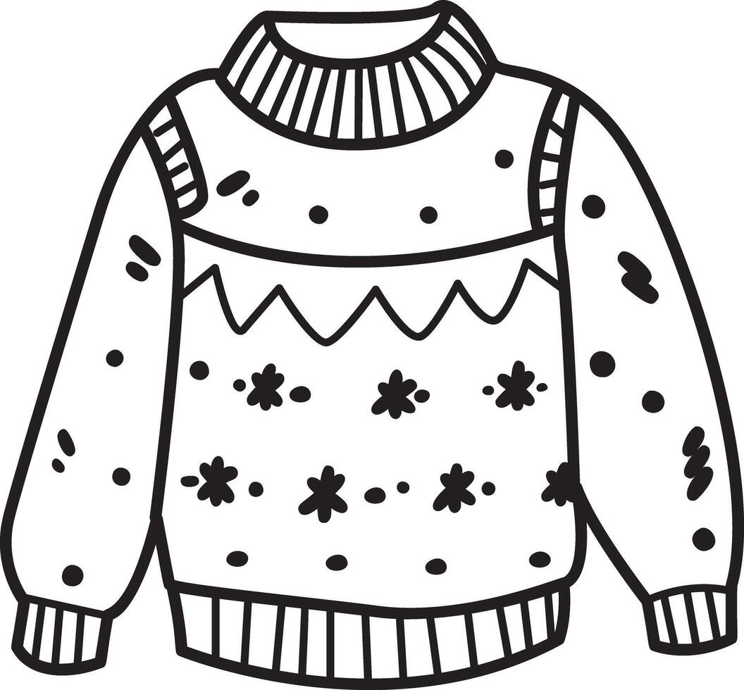A hand drawn icon of a sweater vector