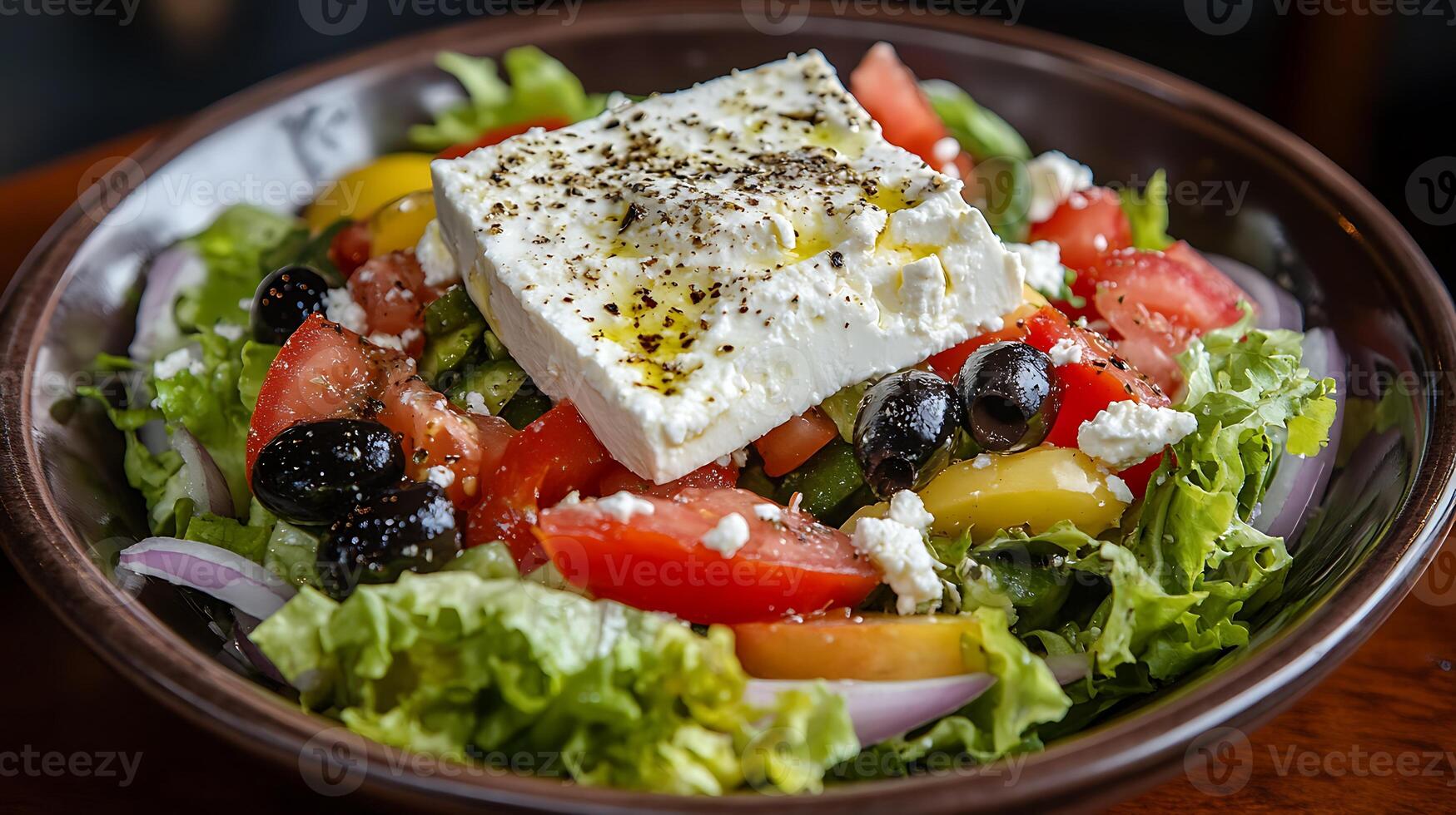 fresh greek salad photo