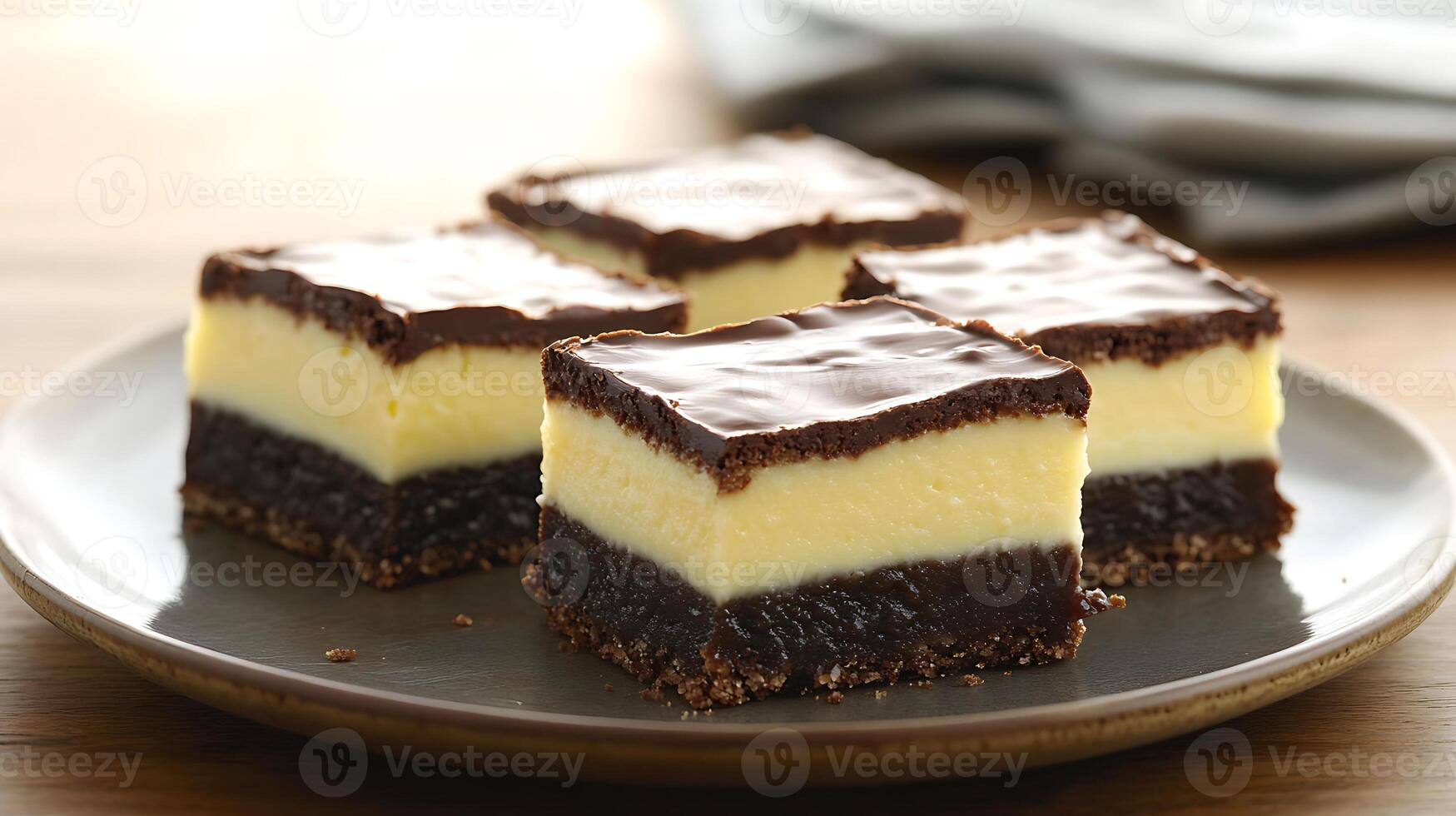 Canada Nanaimo Bars Layered bars with a crumbly base, photo