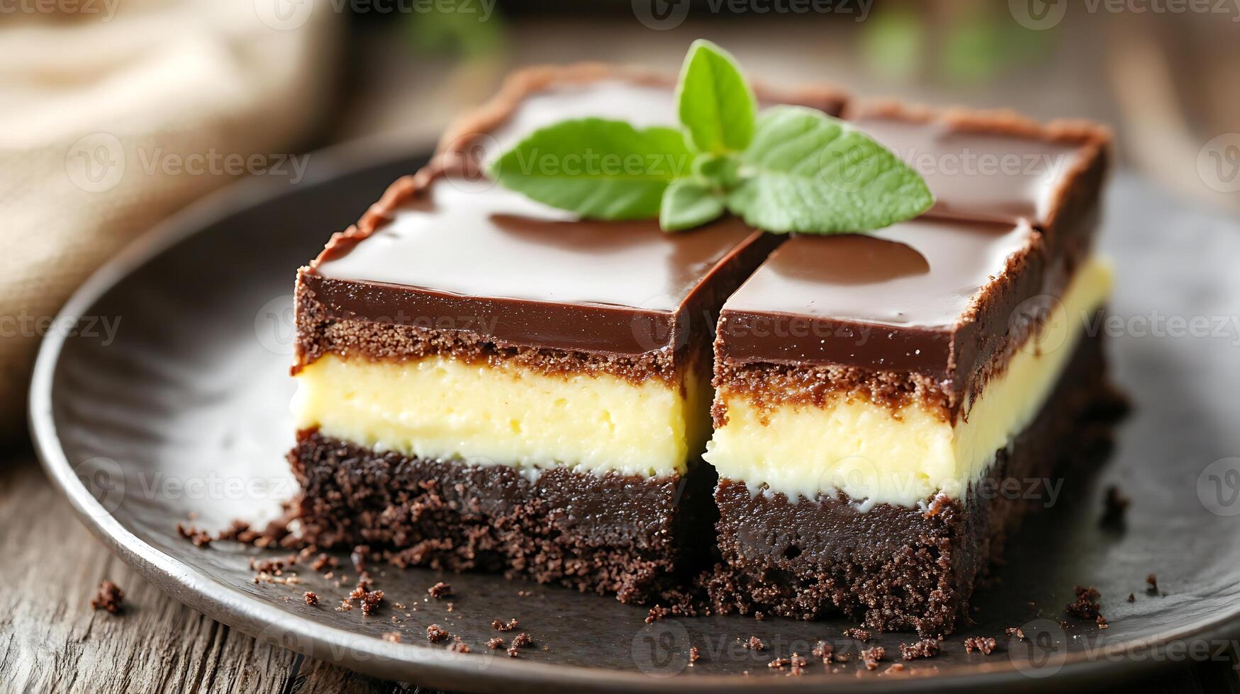 Canada Nanaimo Bars Layered bars with a crumbly base, photo