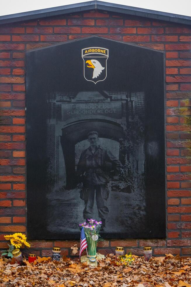 Elst, Netherlands, November 13, 2024. Monument for Easy Company, Close by Landgoed Schoonderlogt in The Netherlands. photo
