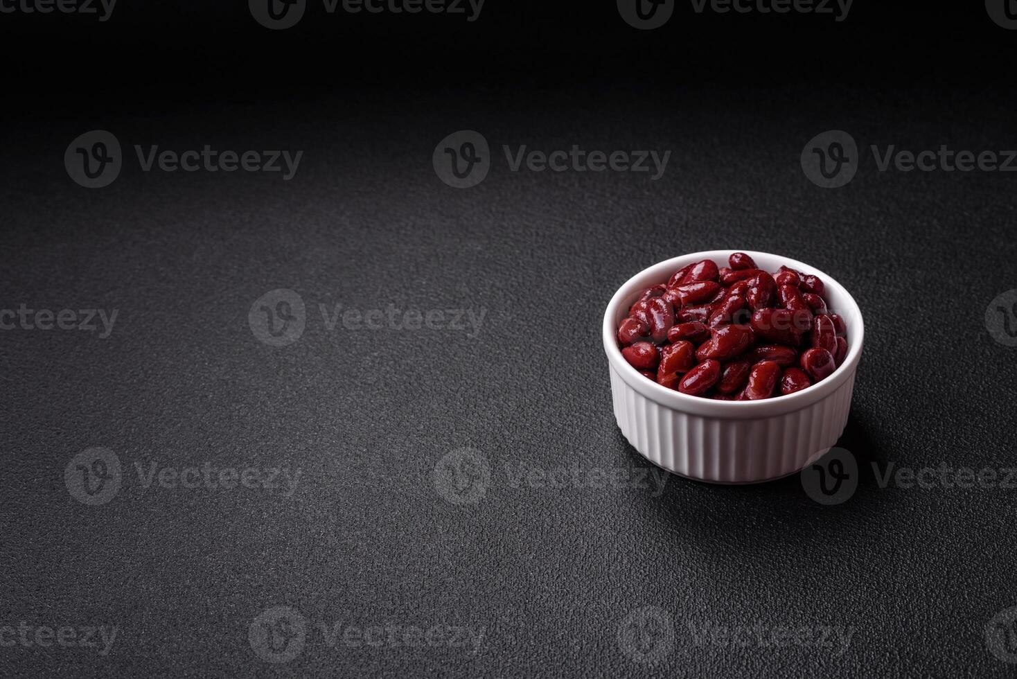 Delicious nutritious canned red beans, with salt and spices photo