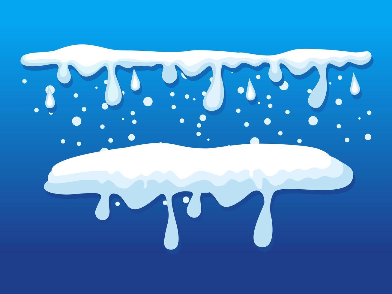 White snow caps set on blue background vector