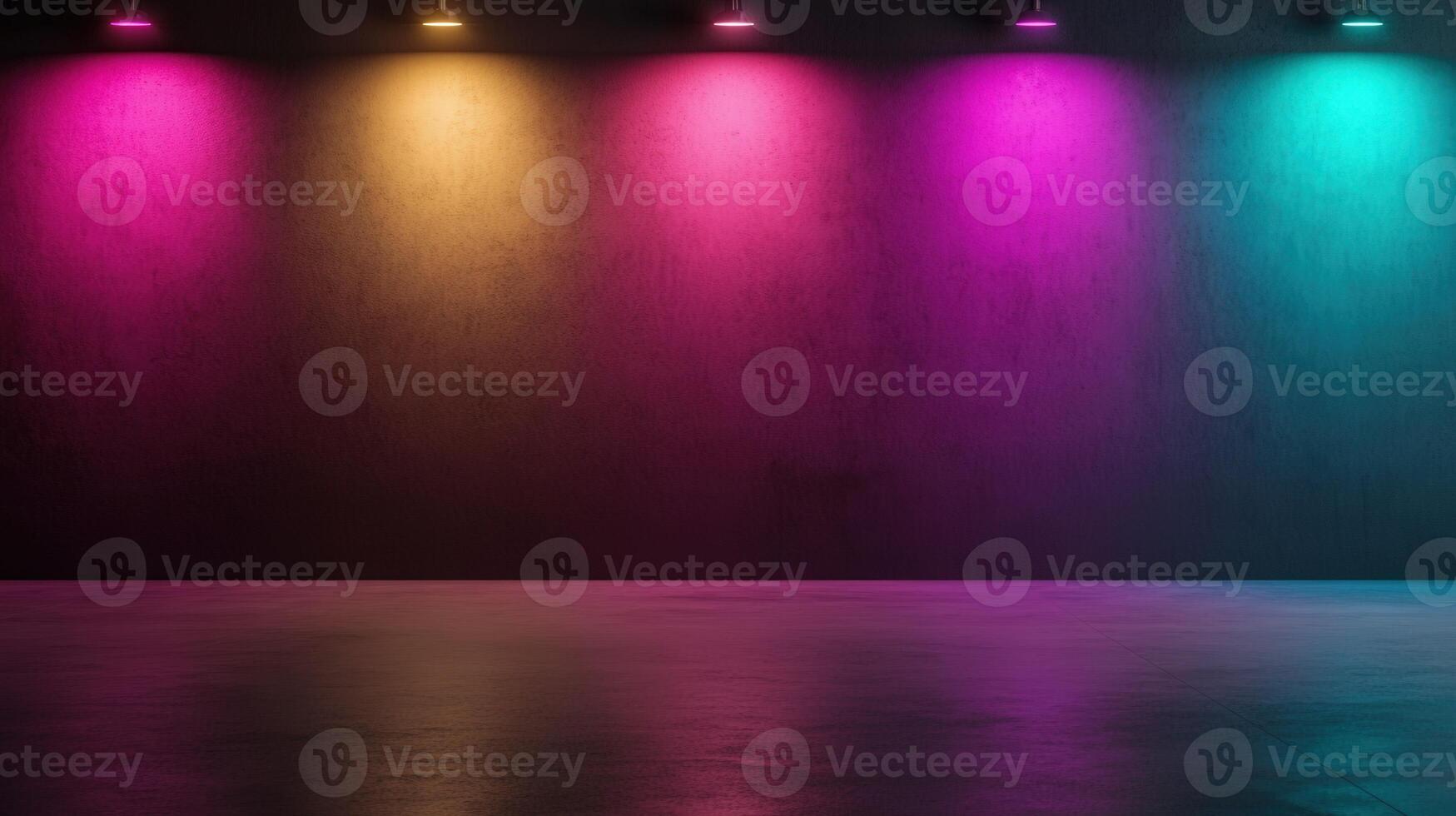 Colorful wall lights create a vibrant atmosphere in a modern space photo