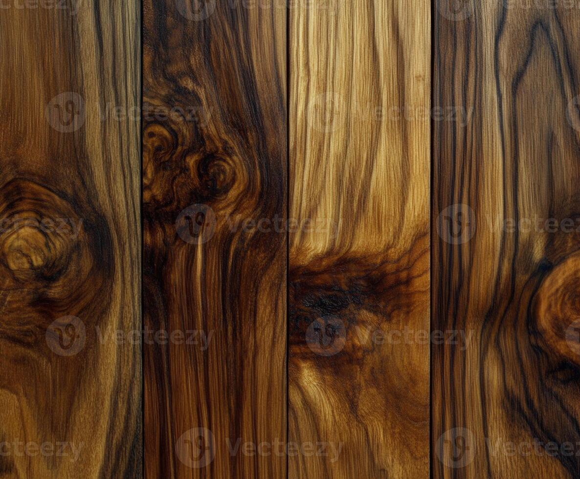 Wooden planks with unique grain patterns in warm tones photo