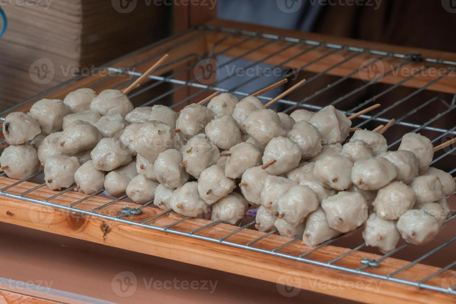 A traditional snack from Bandung, Cimol, served at an angkringan. These crispy and chewy snacks are a popular street food enjoyed by many photo