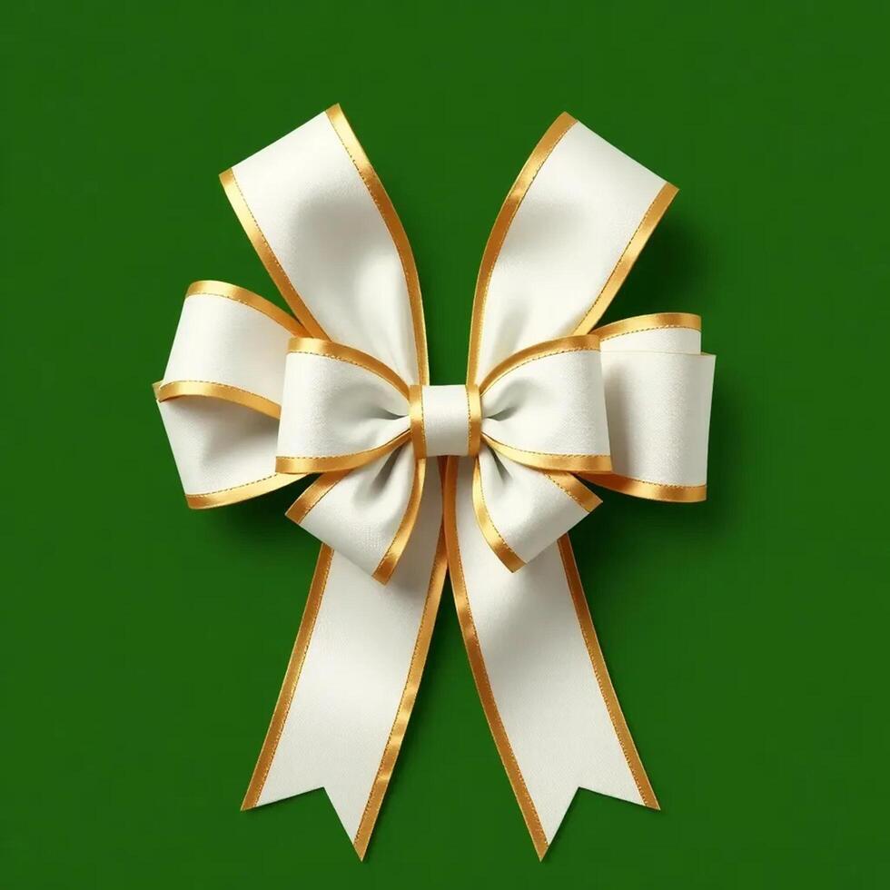 A Decorative Ribbon Bow With Gold Trim. photo