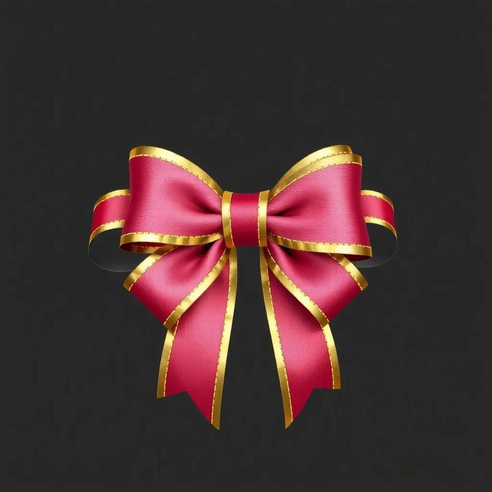 A Decorative Ribbon Bow With Gold Trim. photo
