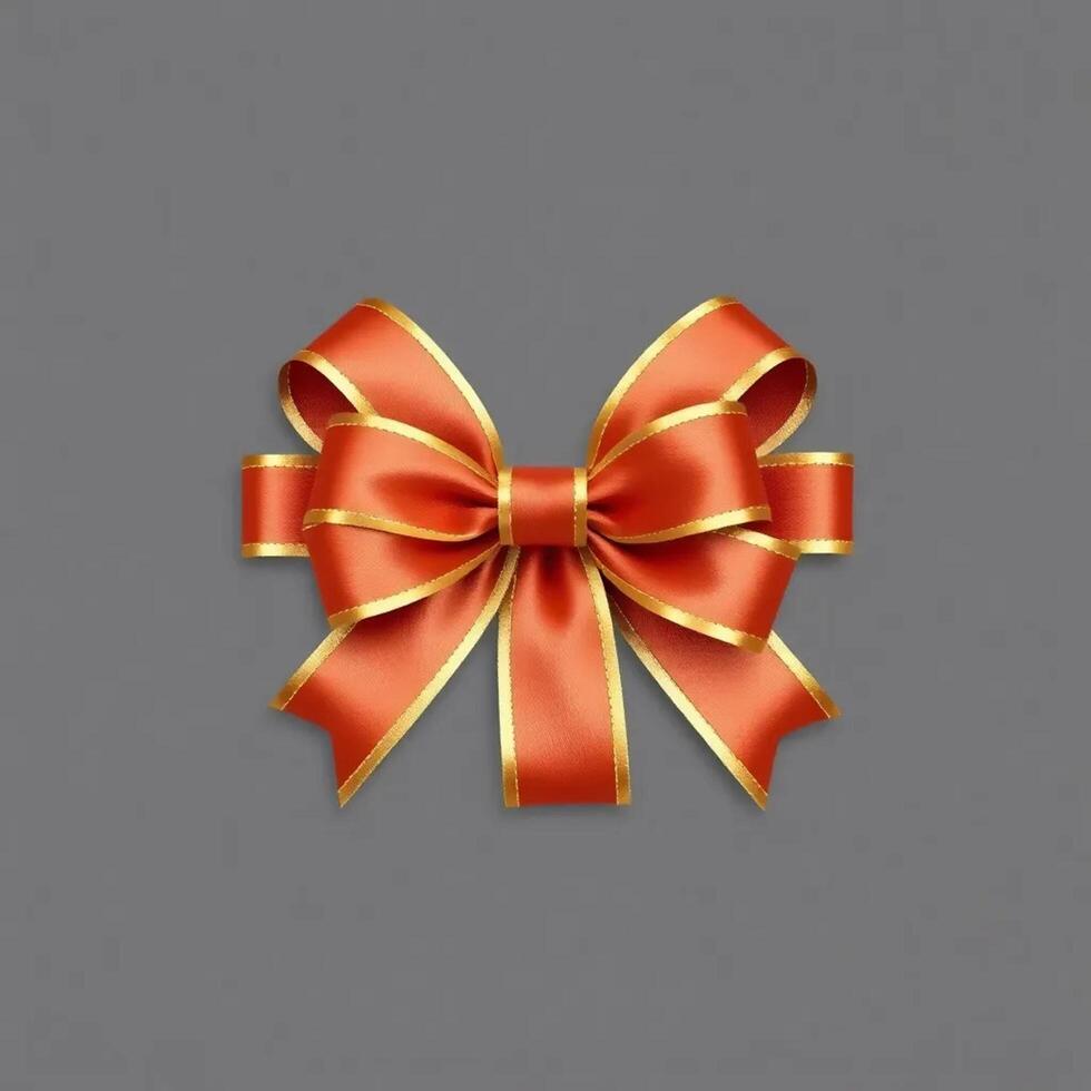 A Decorative Ribbon Bow With Gold Trim. photo