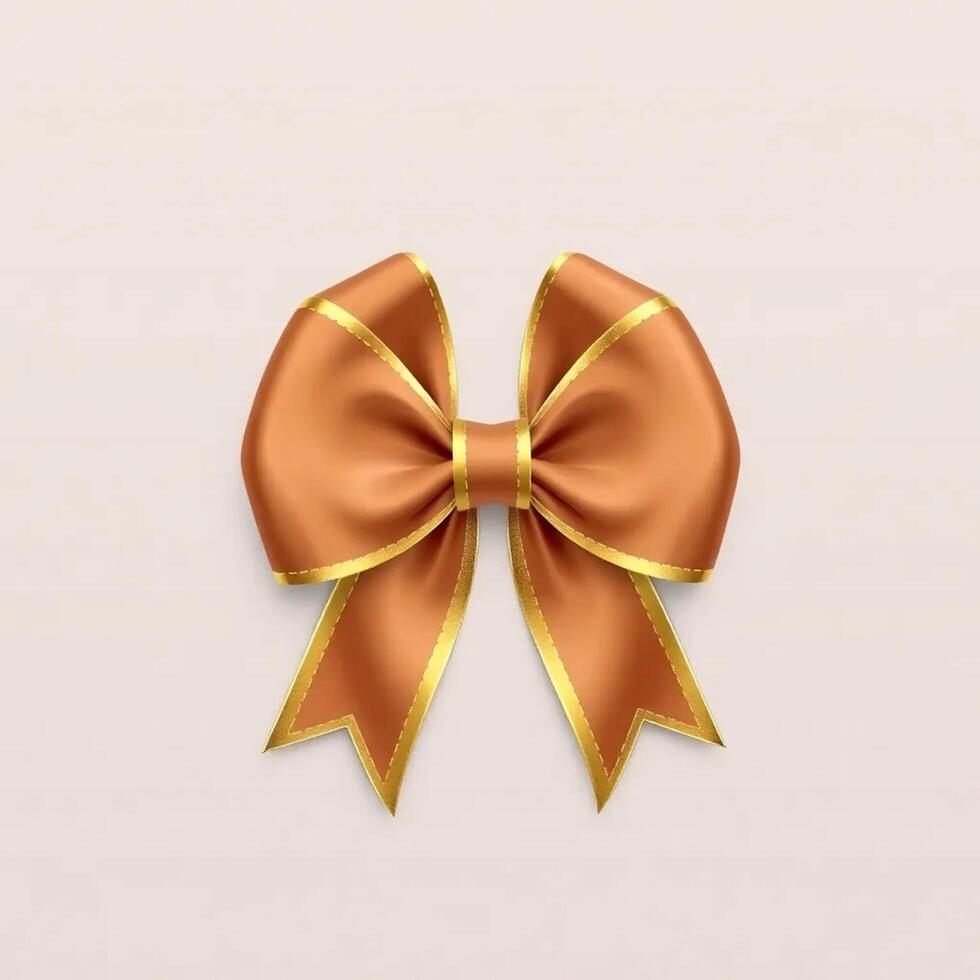 A Decorative Ribbon Bow With Gold Trim. photo