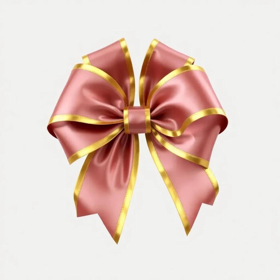A Decorative Ribbon Bow With Gold Trim. photo