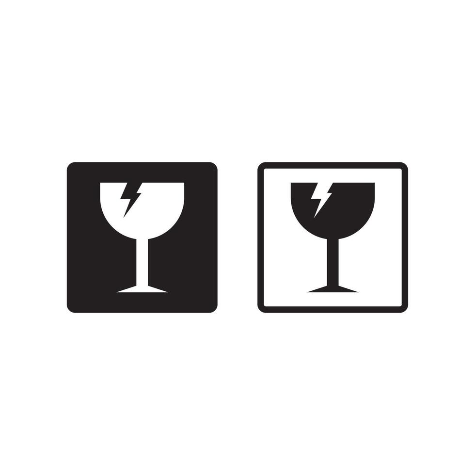 breakable icon , fragile icon vector