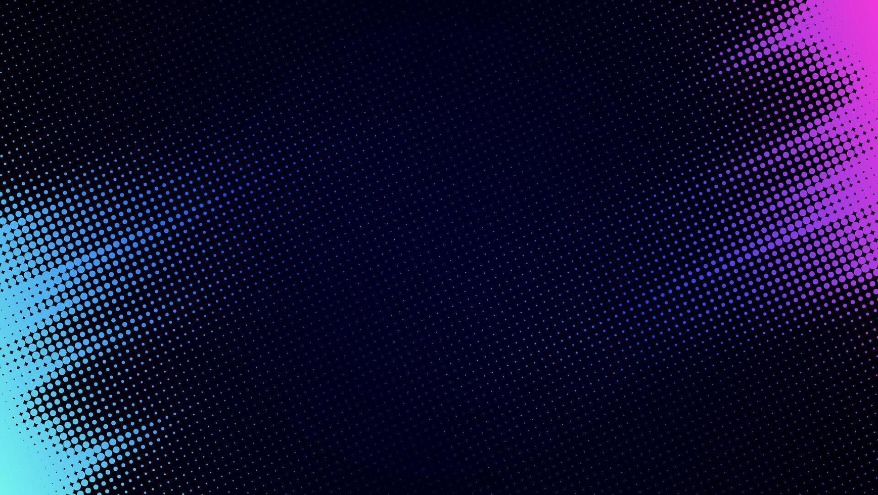 Halftone gradient with blue and pink tones on a dark background. Dynamic dotted texture for modern and abstract creative projects vector
