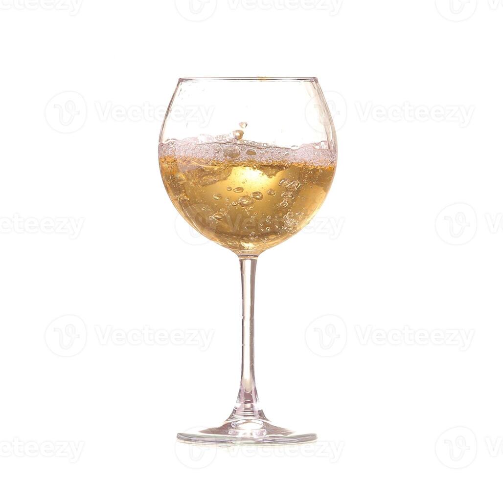 Wineglass with white wine. Concept and idea photo