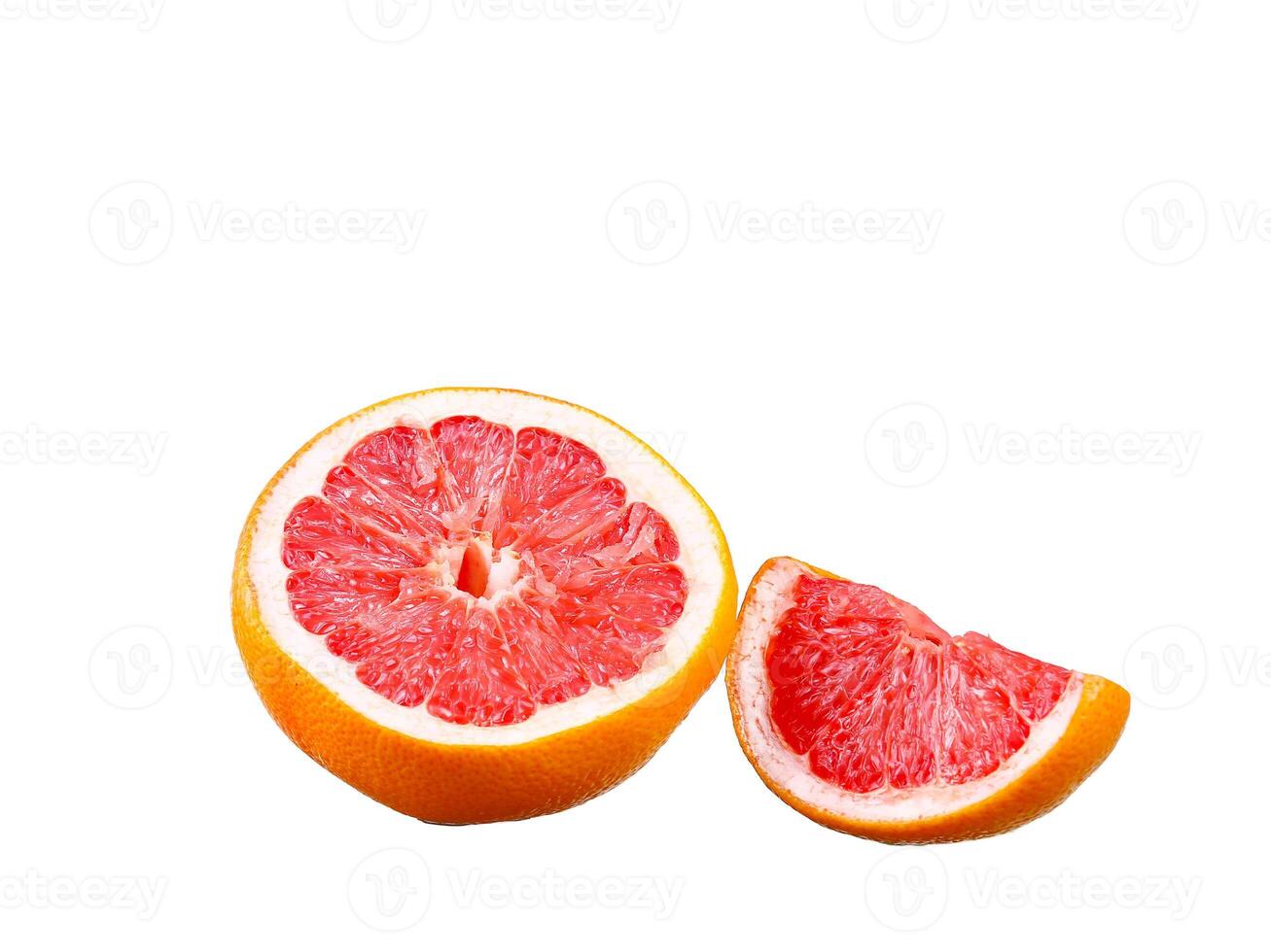 Grapefruit with segments on a white background photo