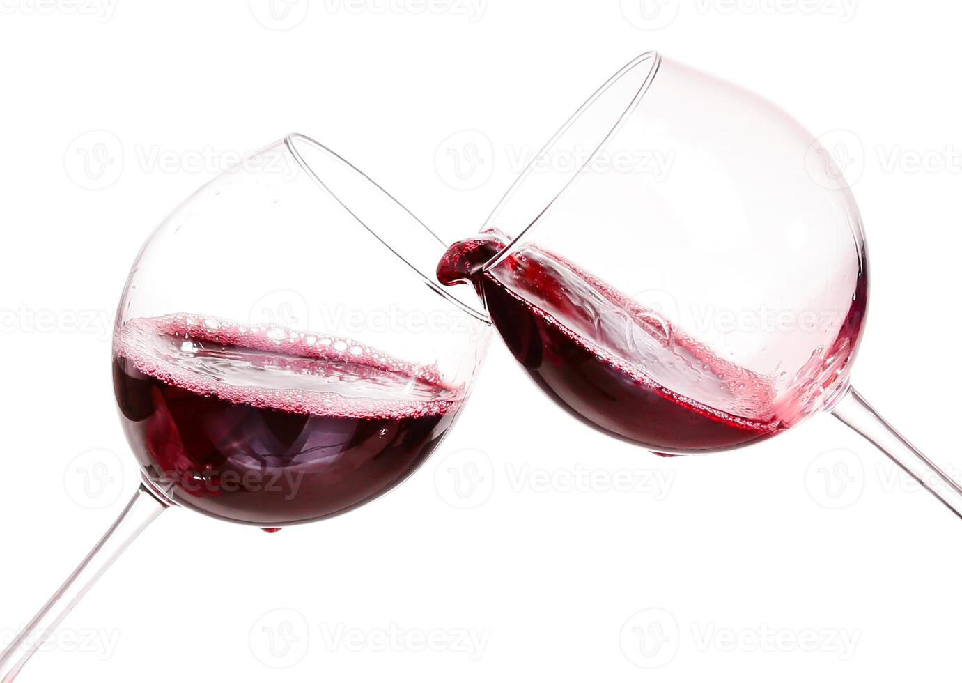 Set of glasses with red wine photo