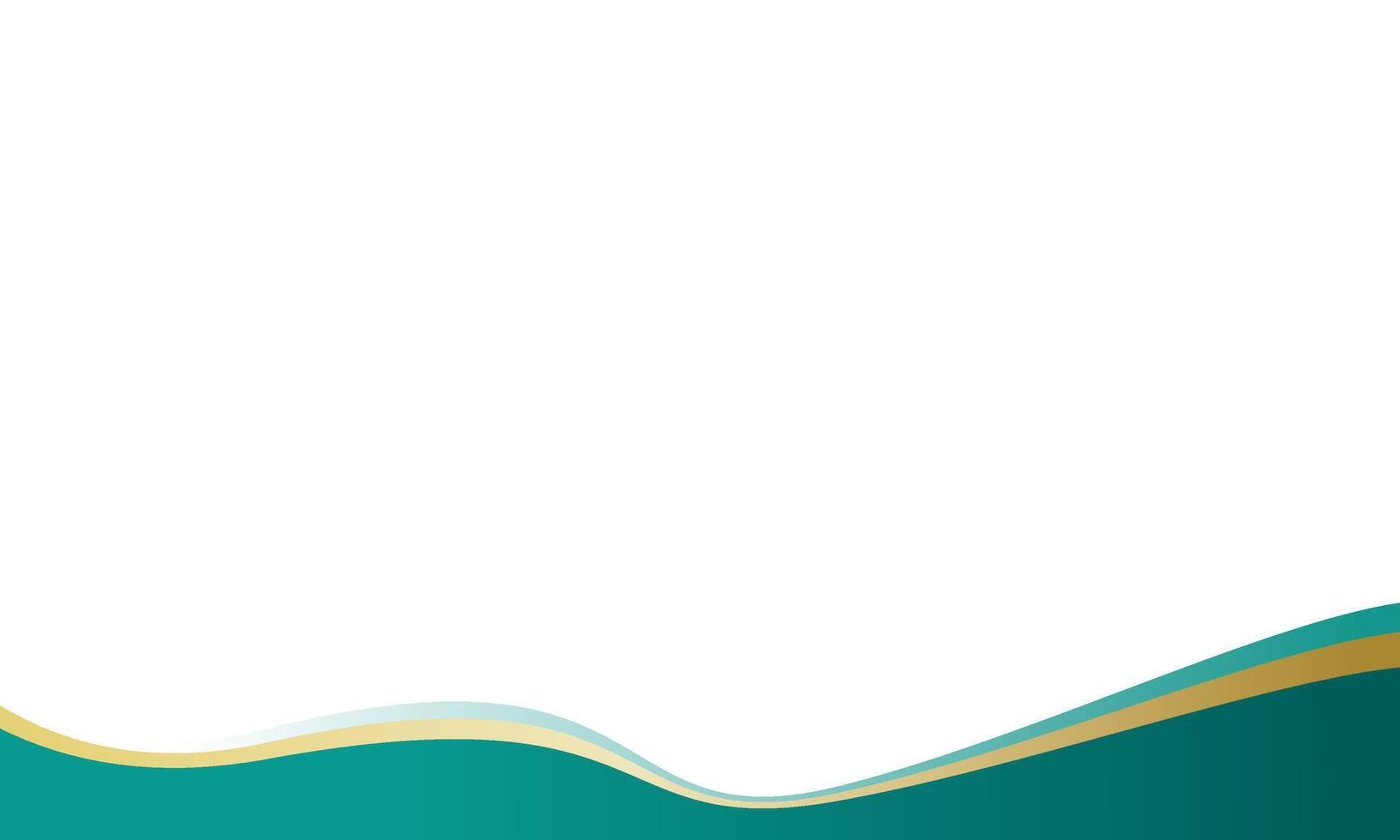 green and golden line wave background vector