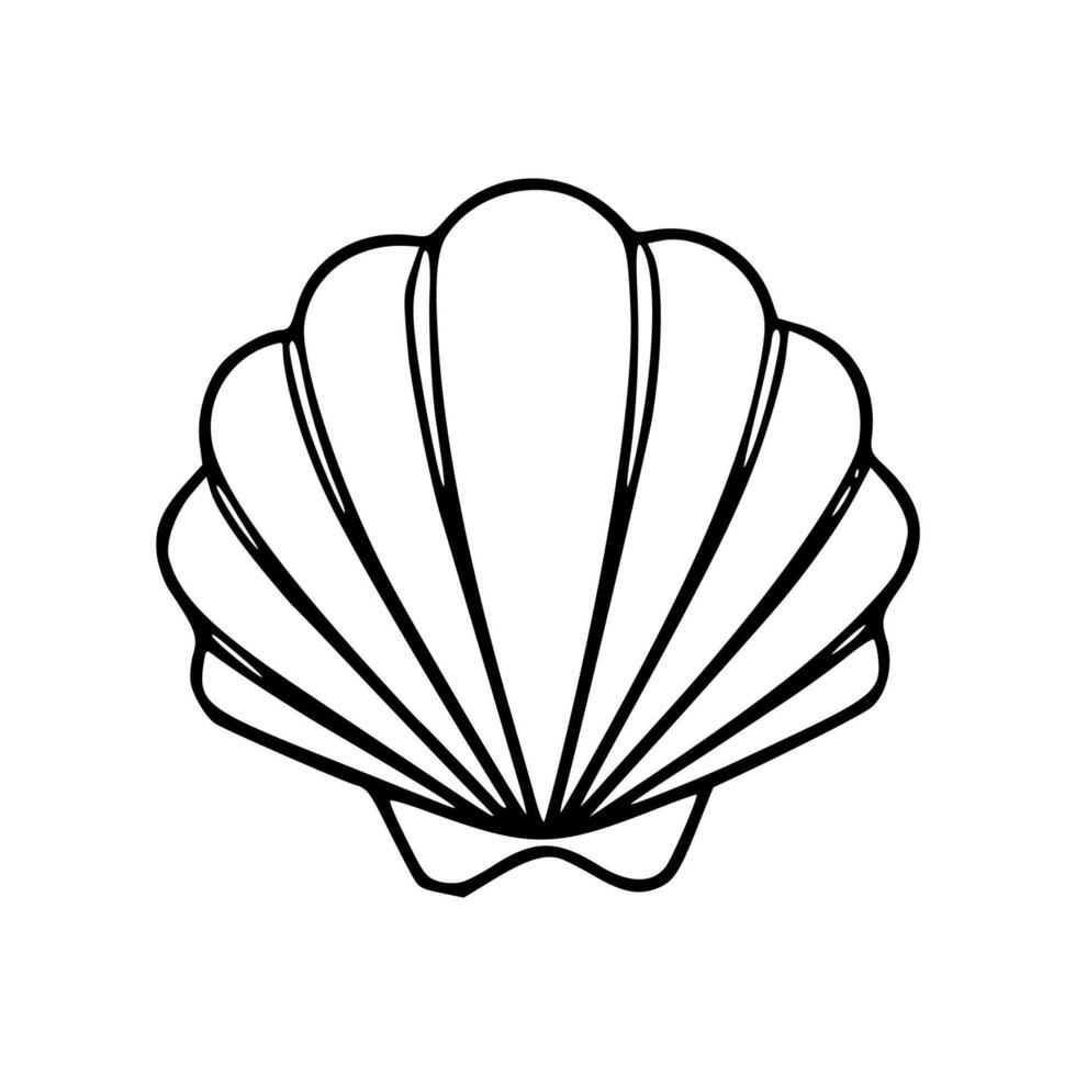 cartoon of shell uncolored vector