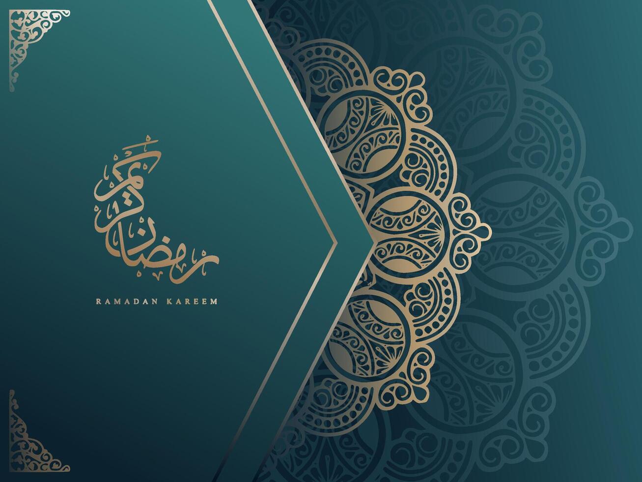 Luxury ornamental mandala background with shape of arabic calligraphy for ramadan kareem vector