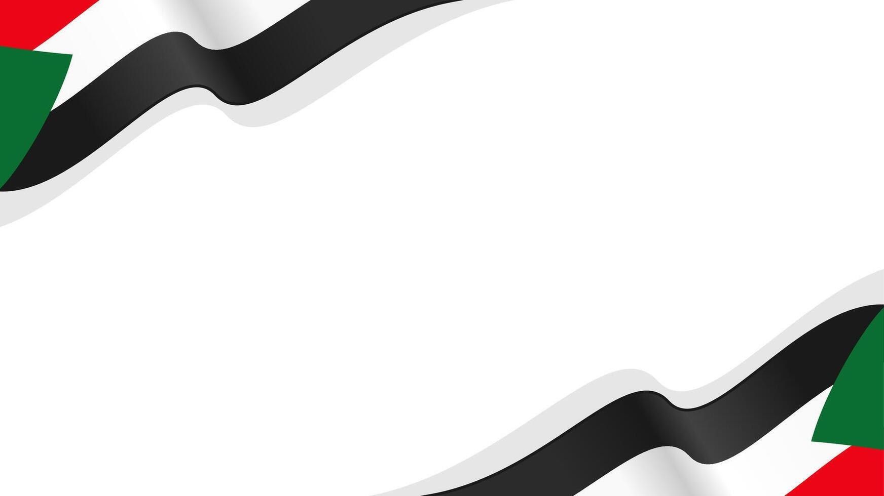 waving sudan flag frame background with copy space for text. sudan national day vector
