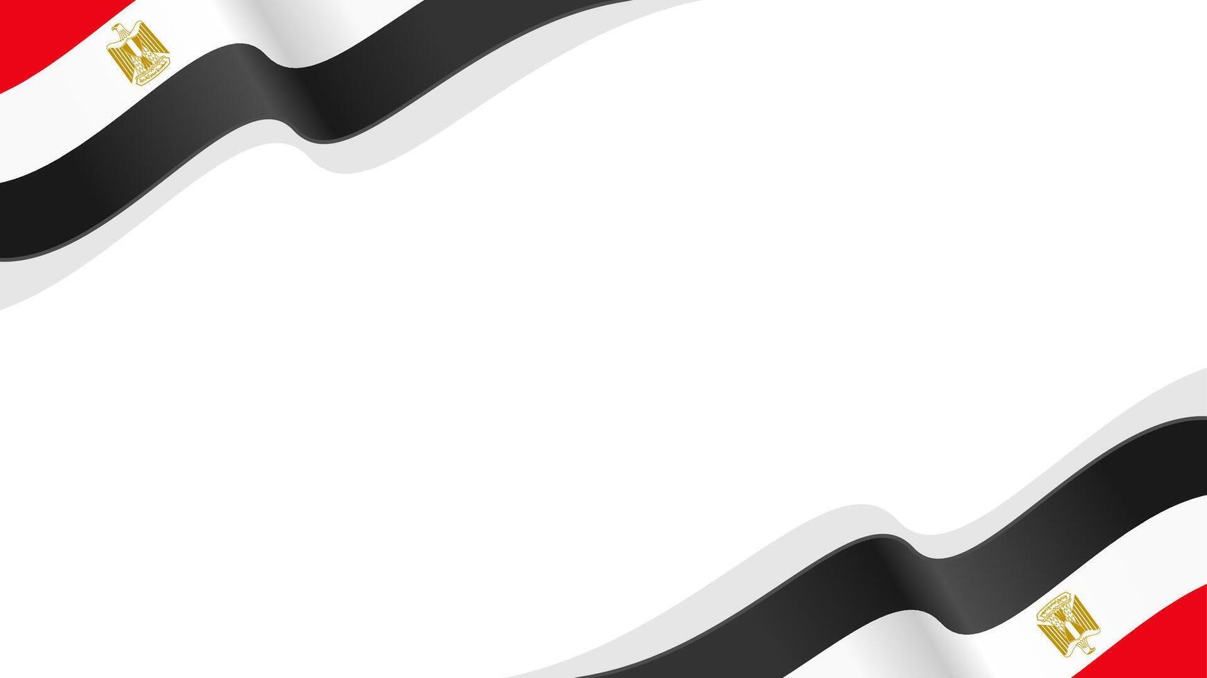 waving egypt flag frame background with copy space for text. egypt national day vector