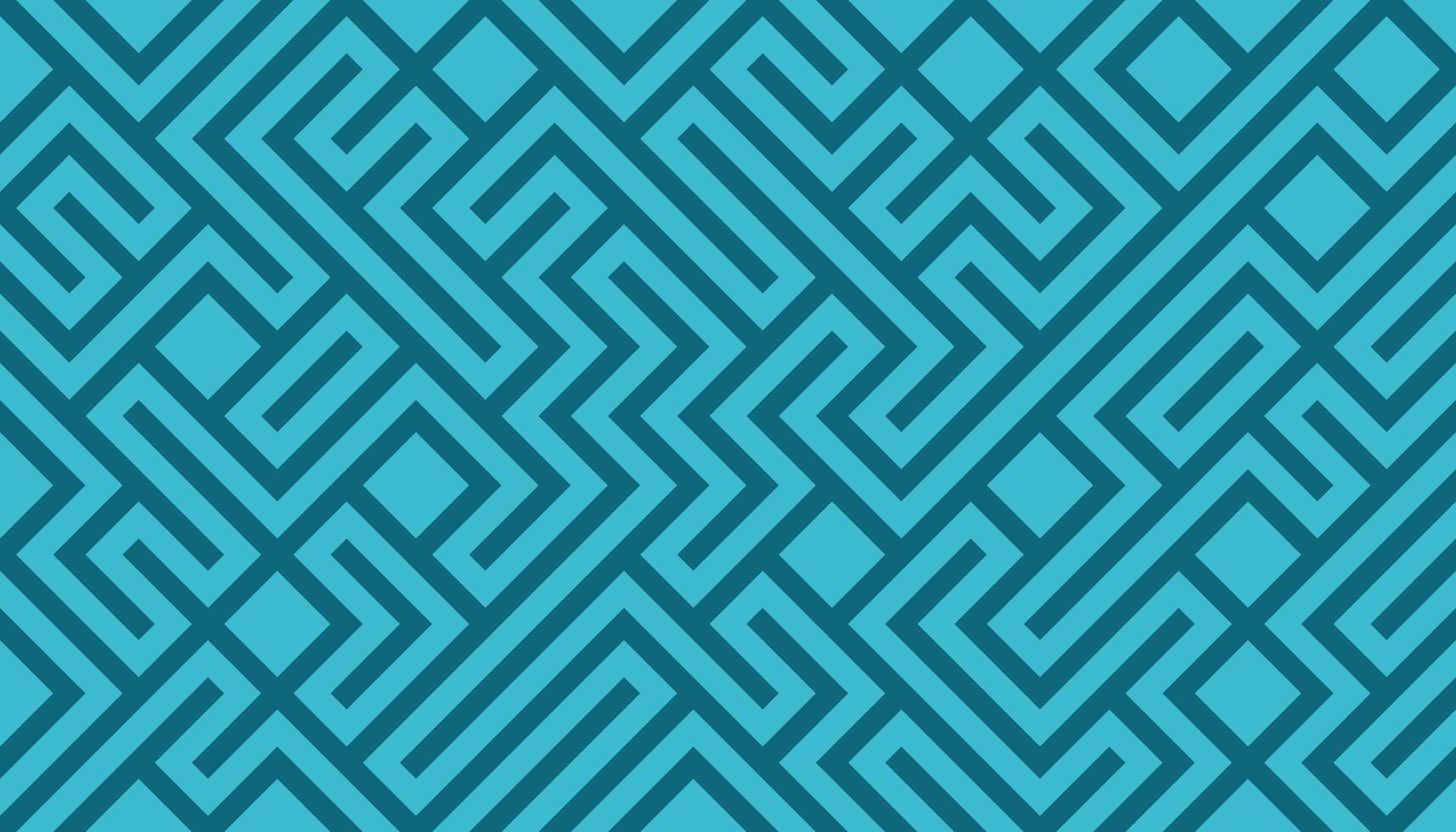 Teal and Dark Teal Geometric Maze Pattern with Angular Symmetry vector
