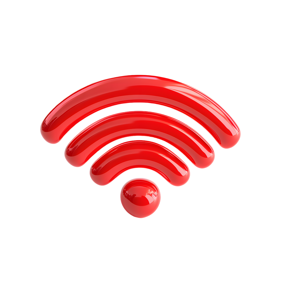 Wifi logo red icon isolated on transparent background png