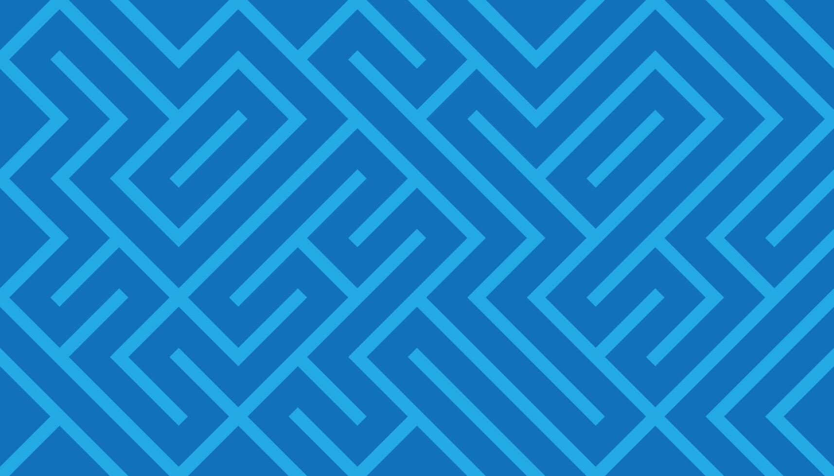 Blue and Light Blue Geometric Maze Pattern with Angular Symmetry vector