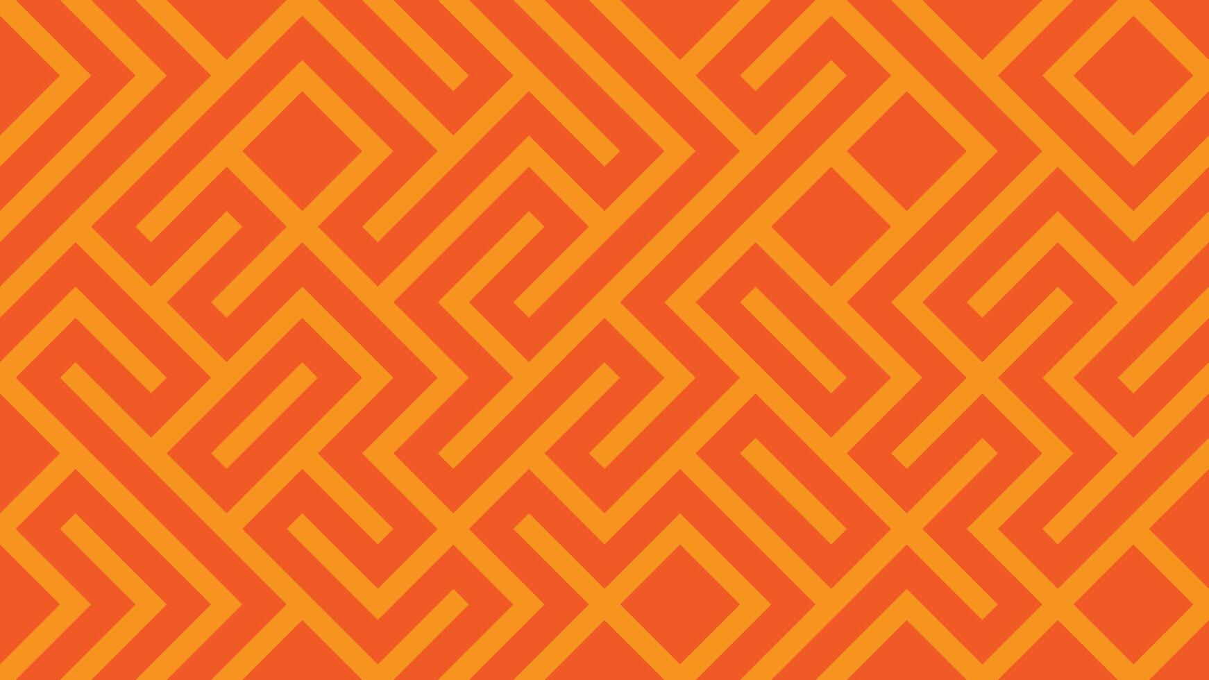 Vibrant orange geometric maze pattern with interconnected lines, dynamic abstract design vector