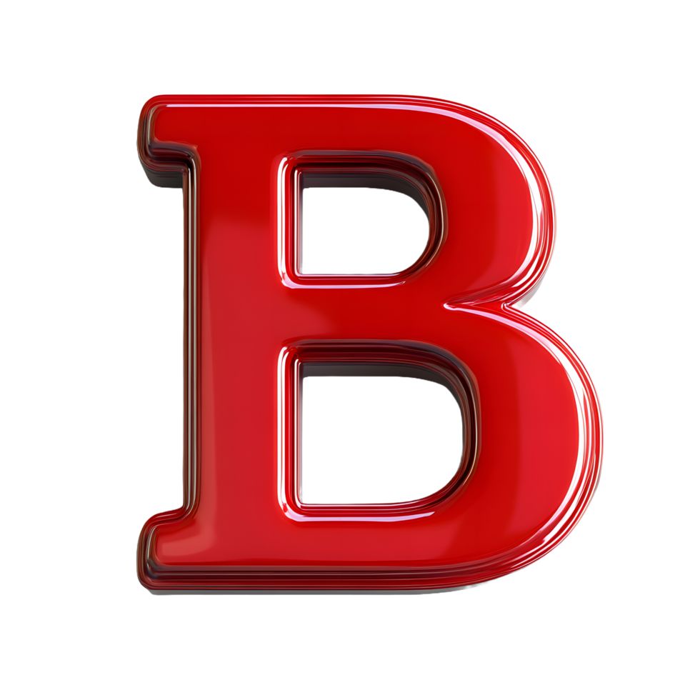 Red letter B isolated on transparent background png