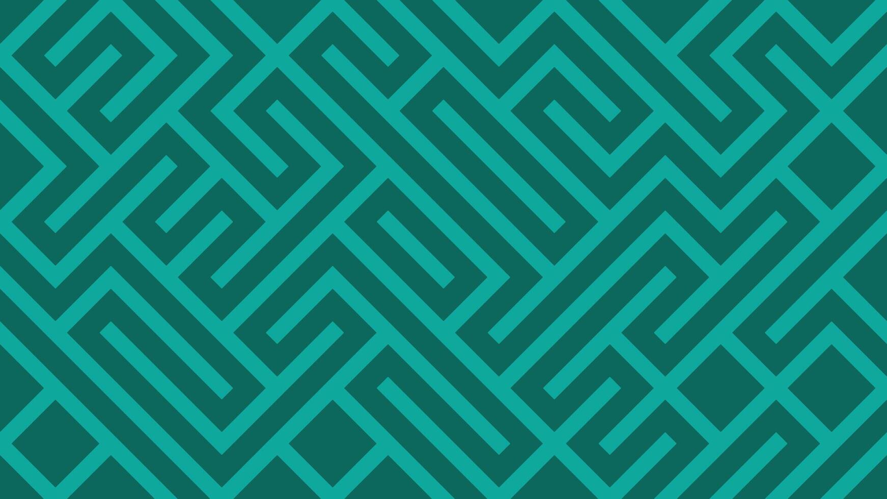 Intricate teal maze-like pattern with geometric lines, modern abstract design vector