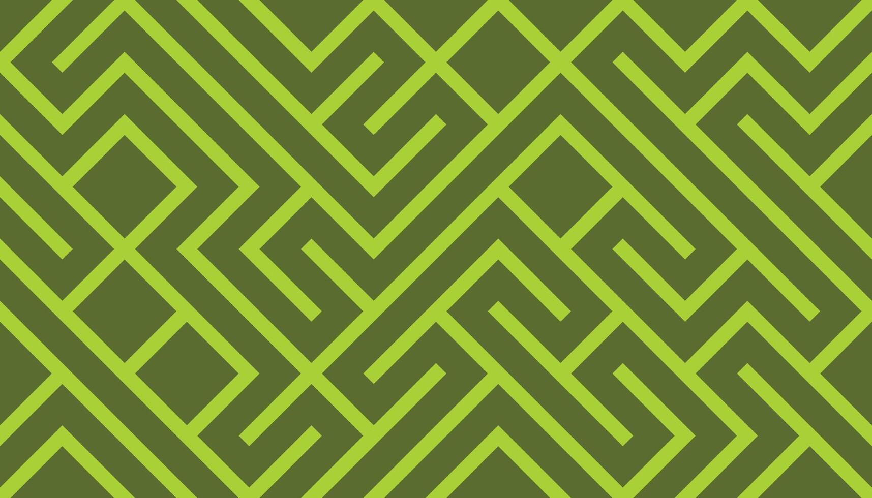 Green and Olive Geometric Line Pattern with Maze-Like Design vector