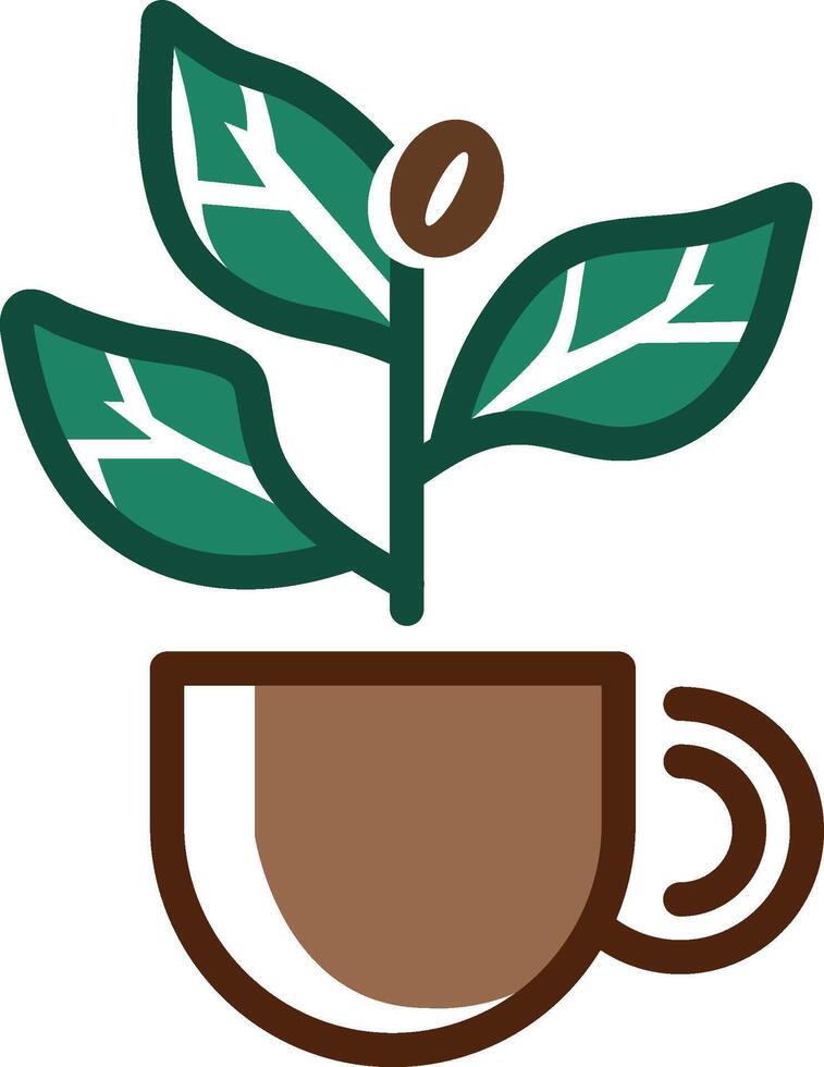 Minimalist Coffee Cup Logo with Leaf Design vector