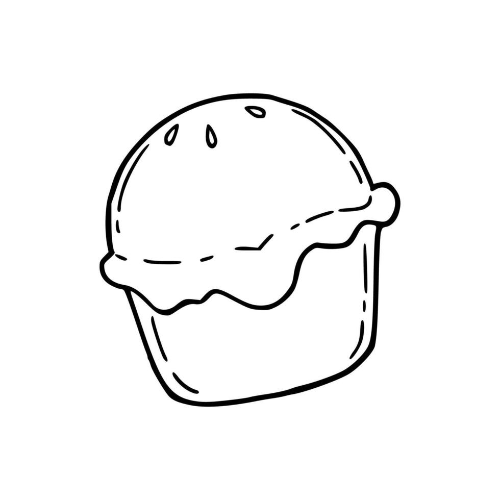 cartoon of pie uncolored vector