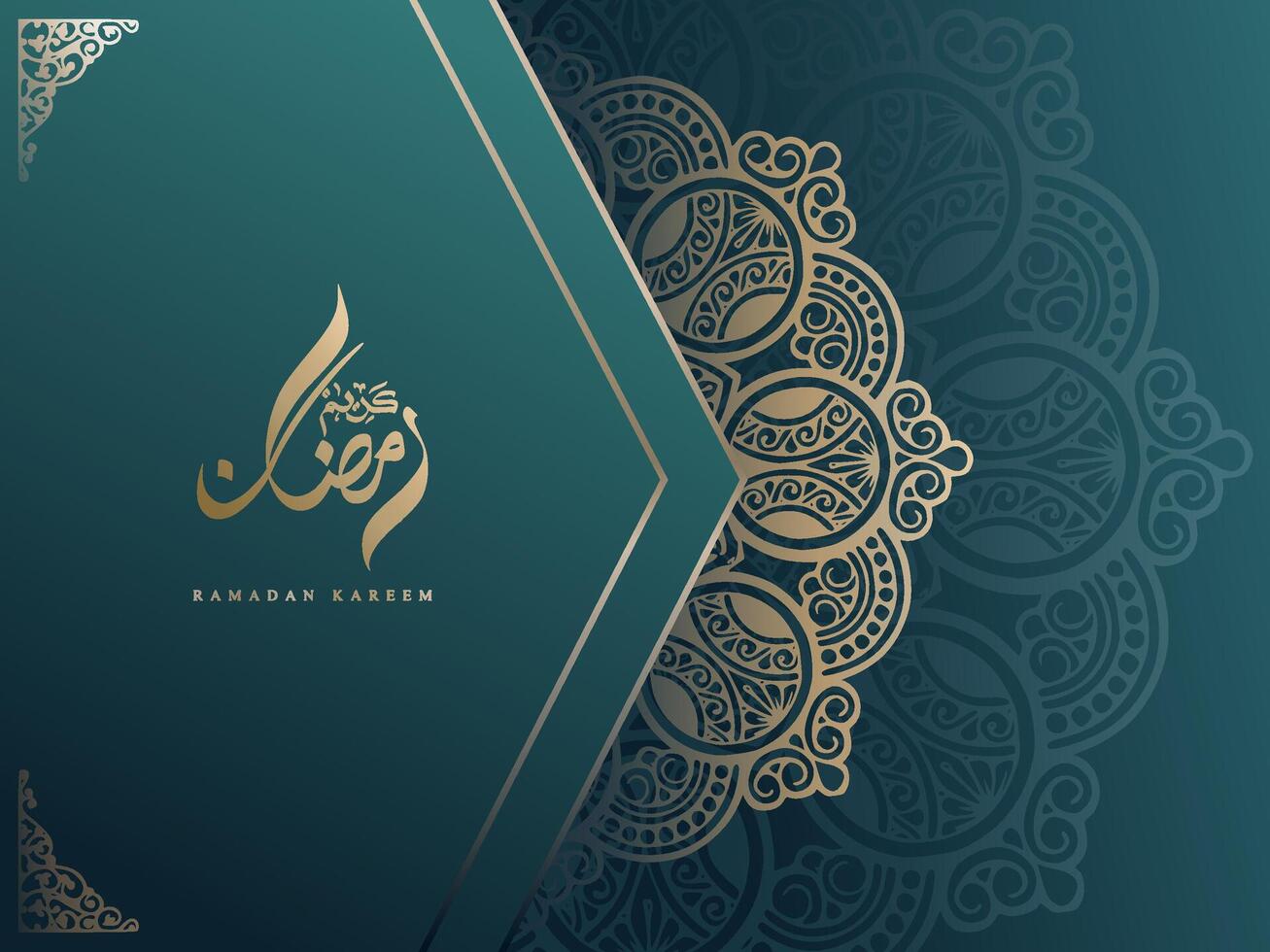 Luxury mandala with royal golden arabesque with calligraphy ramadan kareem background vector