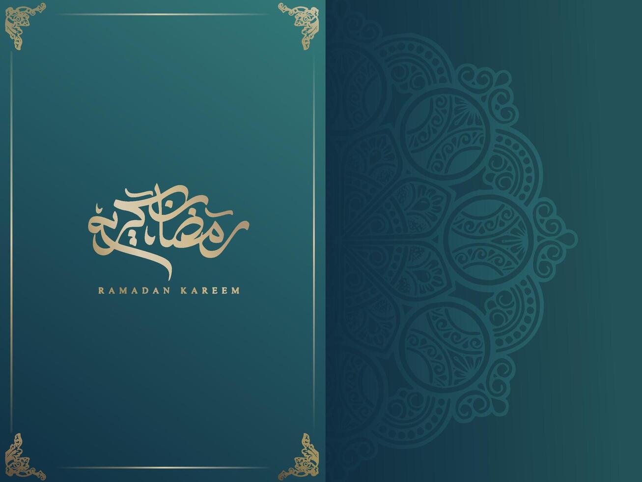 ramadan kareem calligraphy with mandala background vector