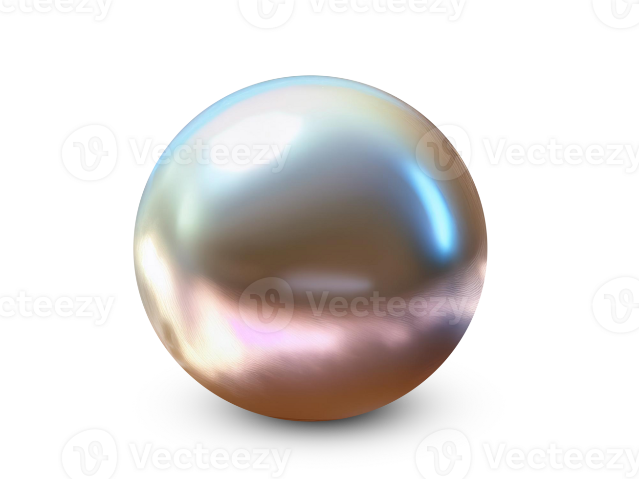 Close-Up Illustration of a Lustrous Pearl with Smooth Surface and Subtle Iridescence png