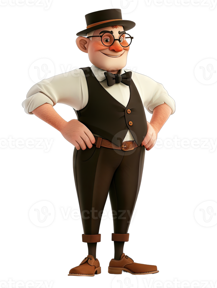 A cartoon man in a suit and tie png