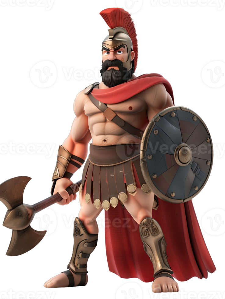 Spartan warrior with a sword and shield png