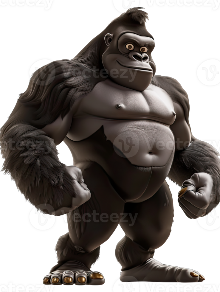 A cartoon gorilla standing with his arms crossed png