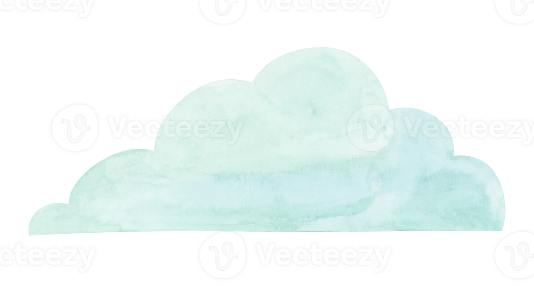 Light blue fluffy cloud in watercolor. Pastel colored clipart of sky object for children's books, nursery decor, or weather graphics. Whimsical hand drawn element. png