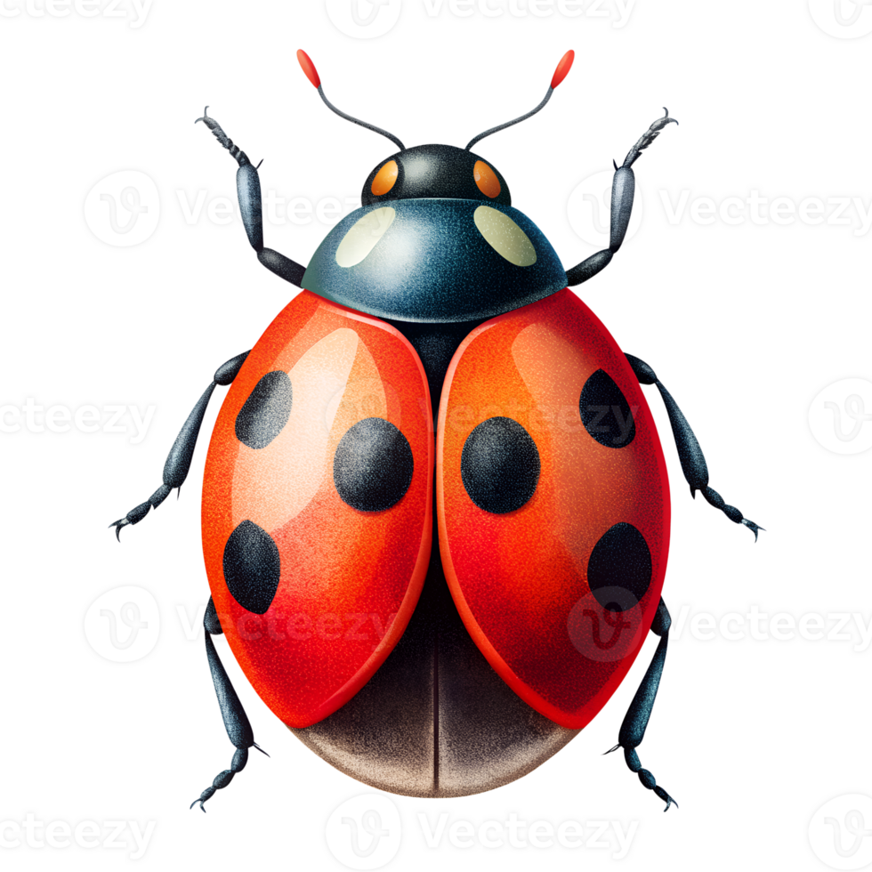 illustration style of ladybug isolated on transparent background png