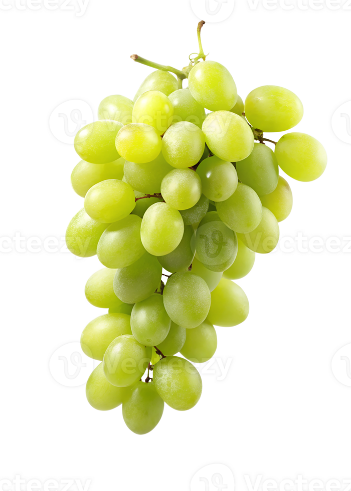 Green Grapes slices Floating in mid-air isolated on transparent background png