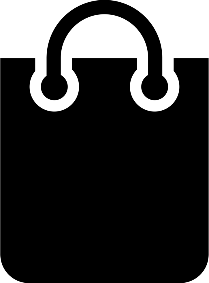 Black Shopping Bag Under Rounded Solid Icon png
