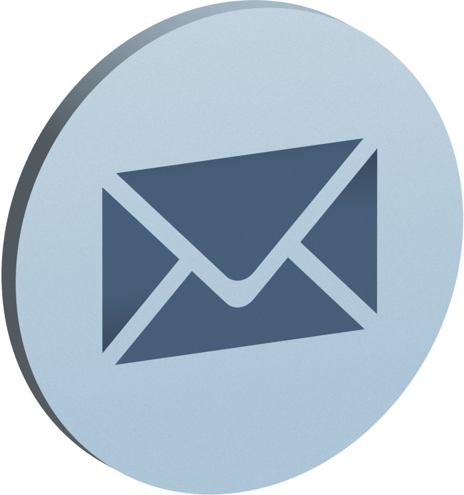 3D Dark Blue Email Circle Icon Set with Gradient Color png