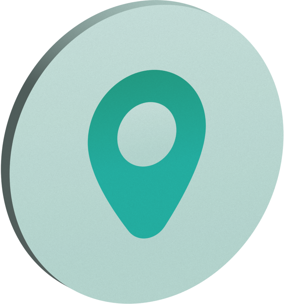3D Green Maps Circle Icon Set with Gradient Color png