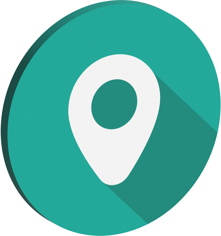 3D Green Maps Circle Icon with Shadow png