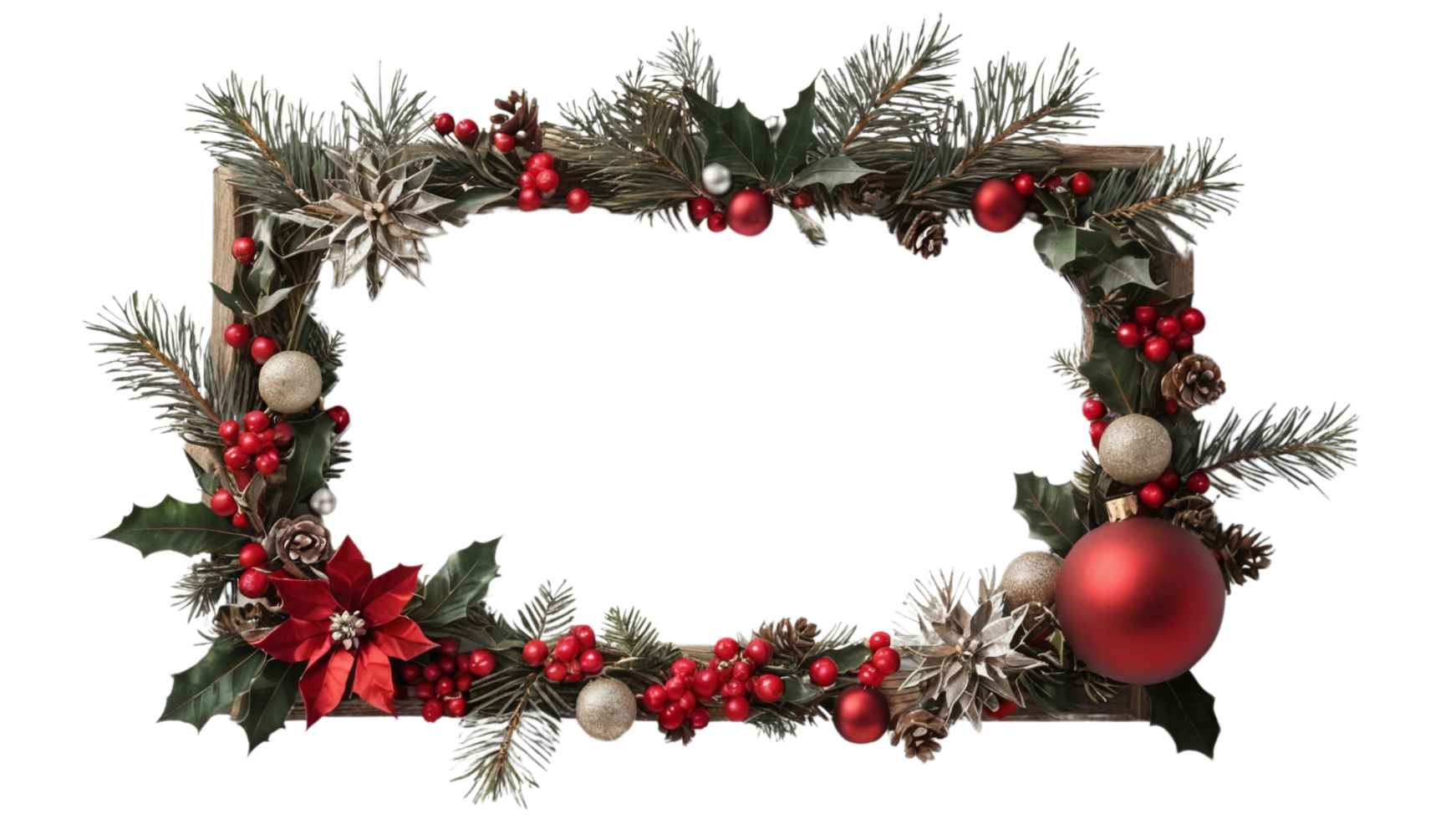 Christmas decorative frame isolated on a transparent background png